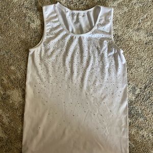 White tank top with rhinestones